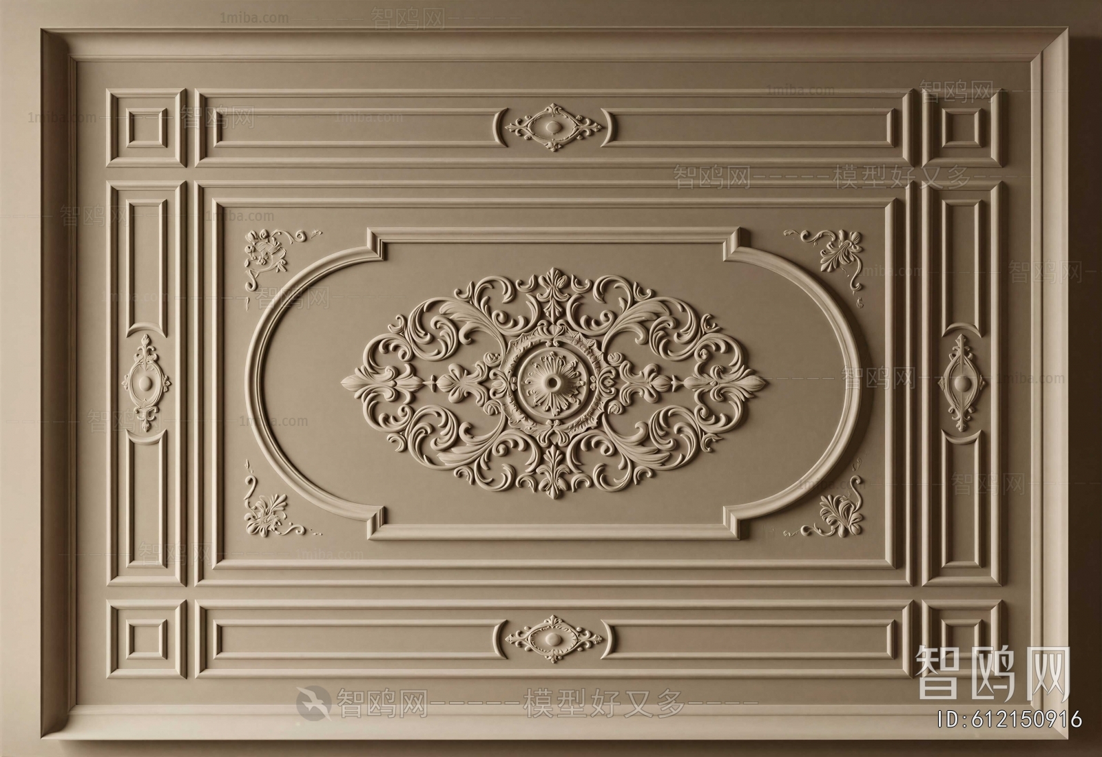 French Style Plaster Carved Top Plate
