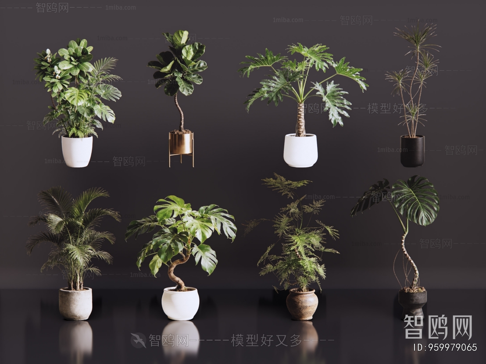 Modern Ground Green Plant Potted Plants