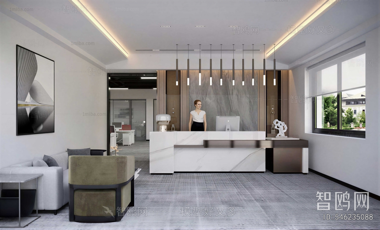 Modern Office Reception Desk