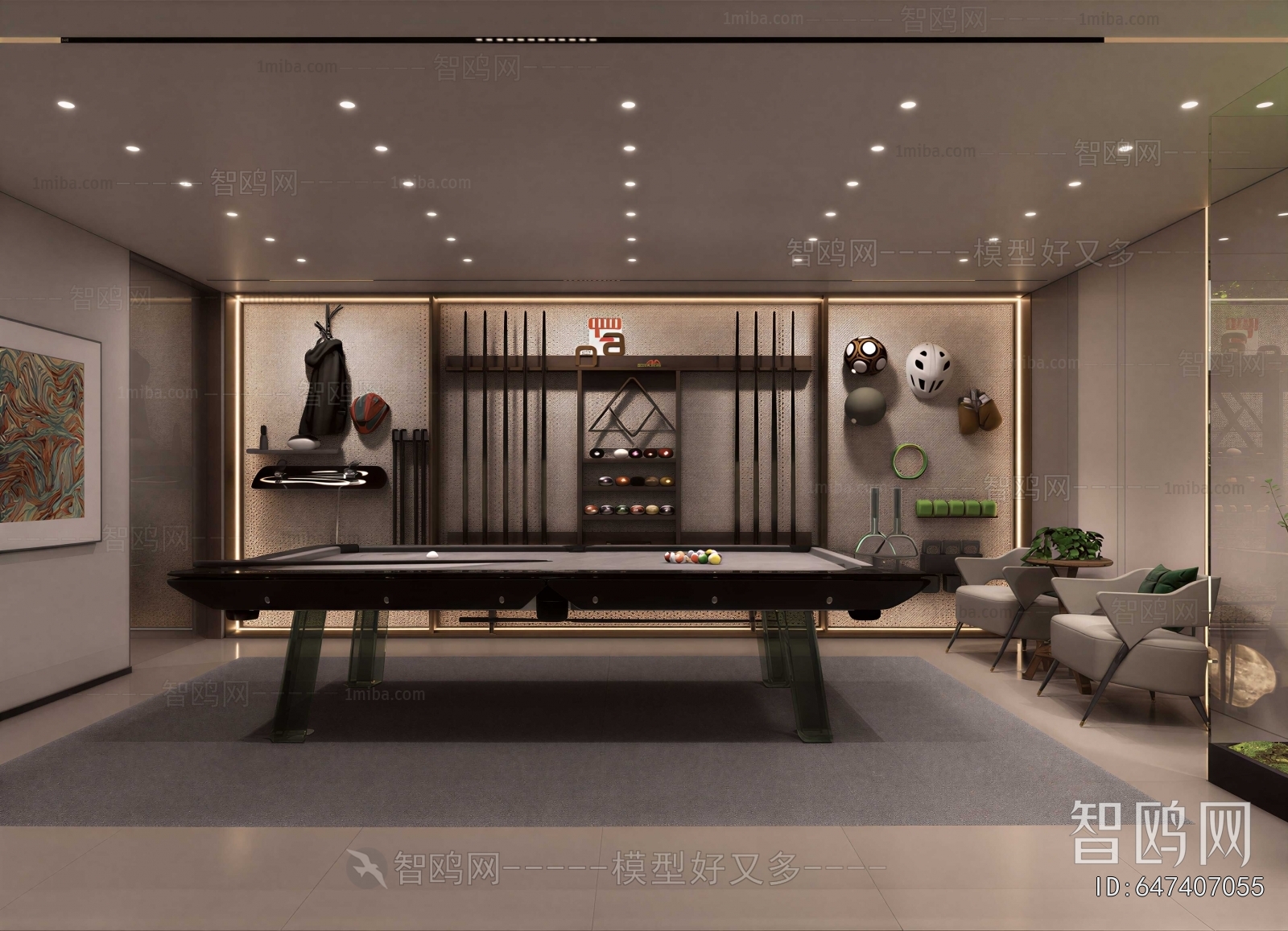 Modern Billiards Room