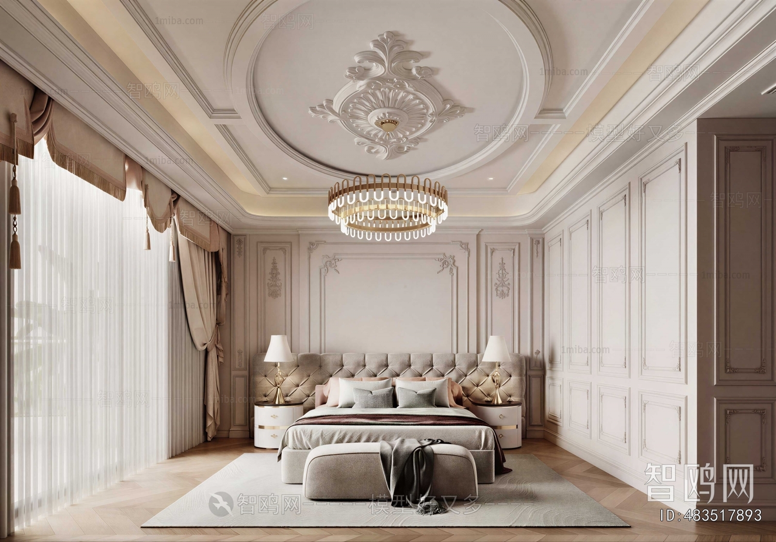 Simple European Style Bedroom