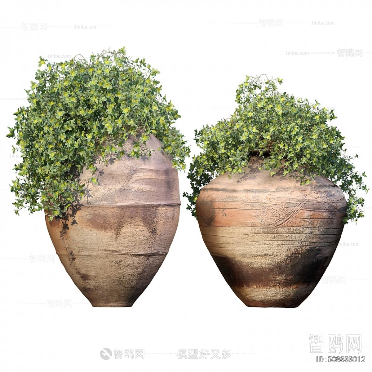 Modern Potted Green Plant