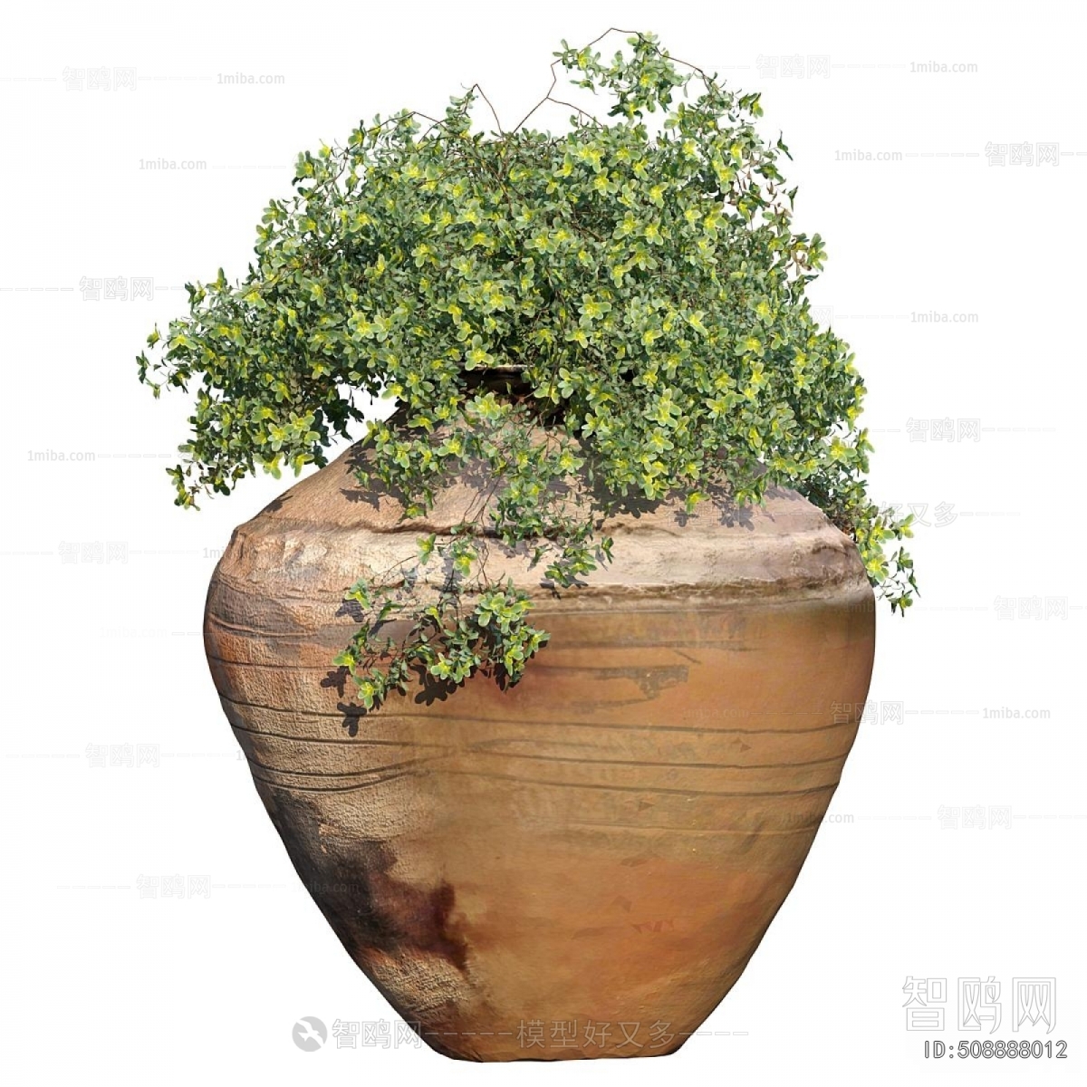Modern Potted Green Plant