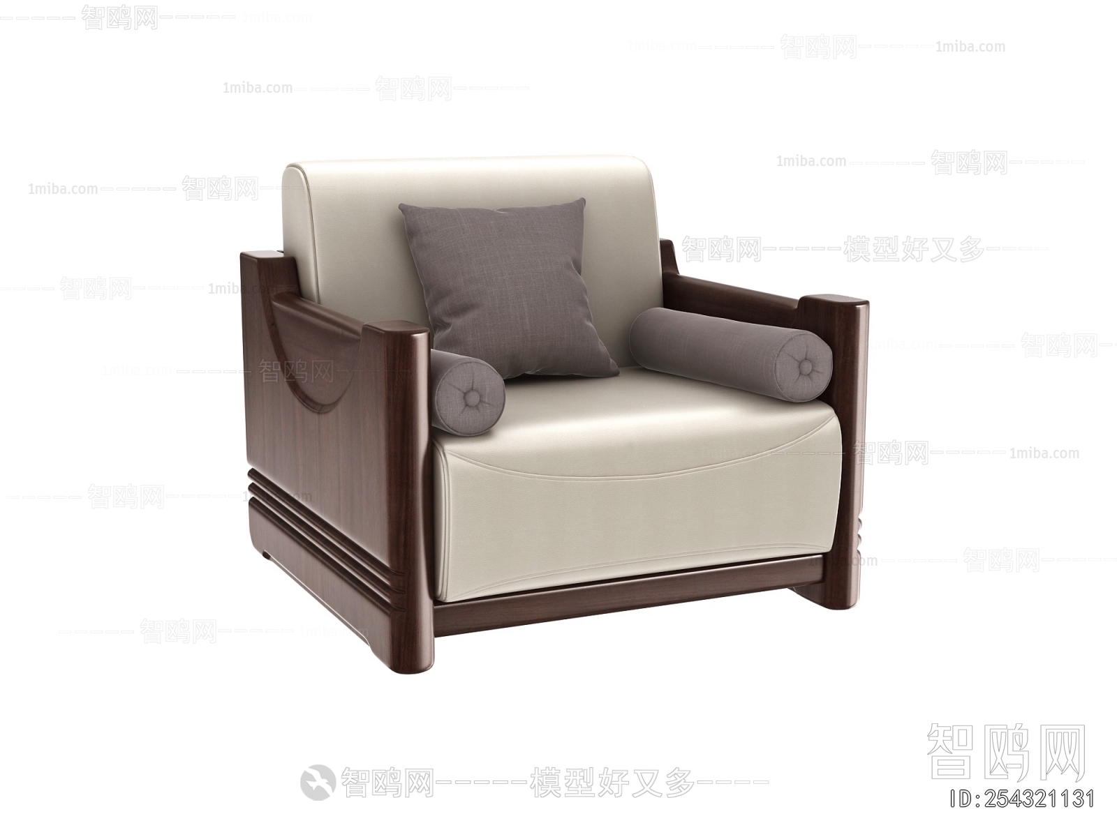 New Chinese Style Single Sofa