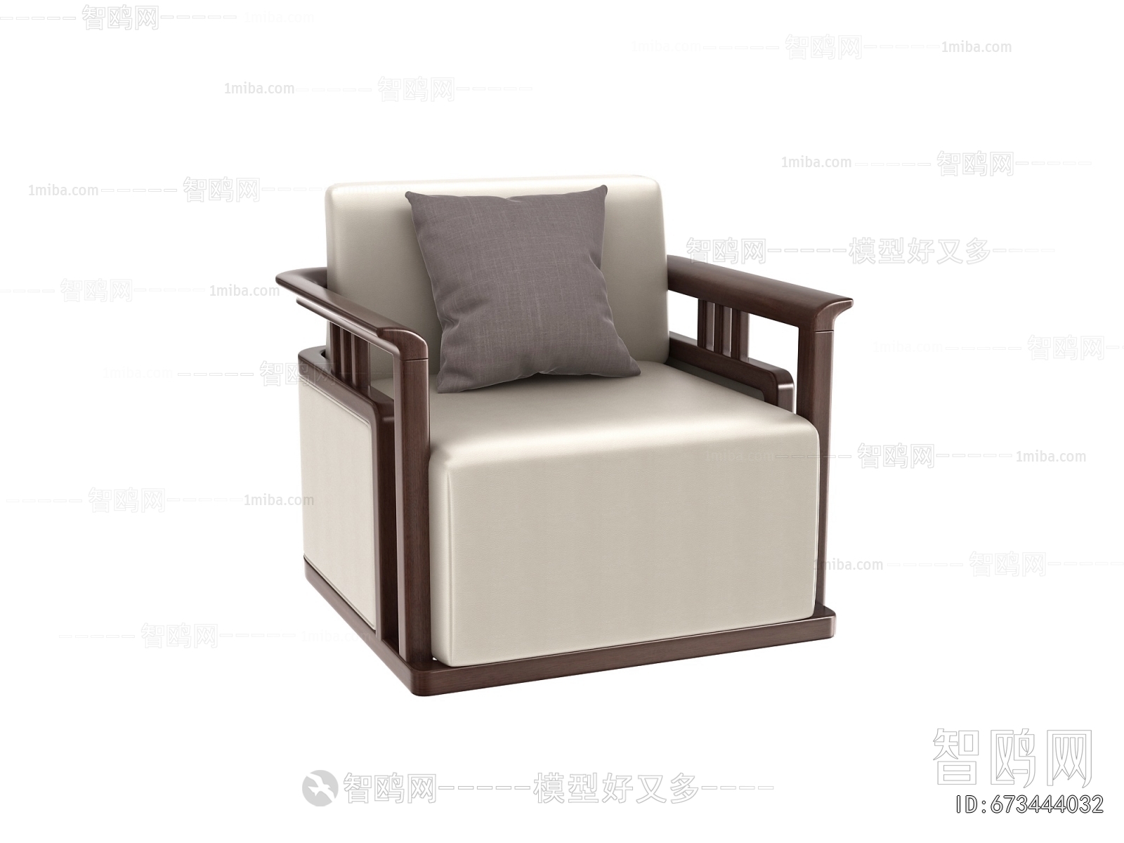 New Chinese Style Single Sofa