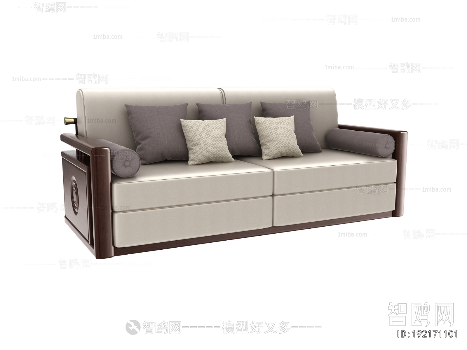 New Chinese Style Three-seat Sofa