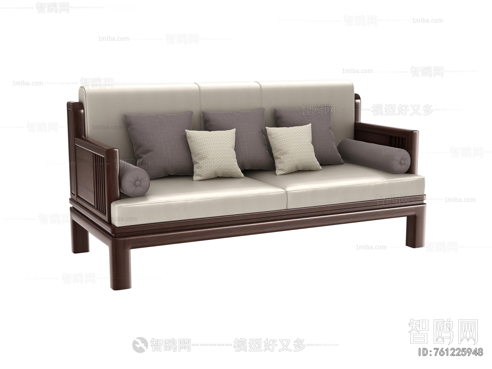 New Chinese Style Three-seat Sofa