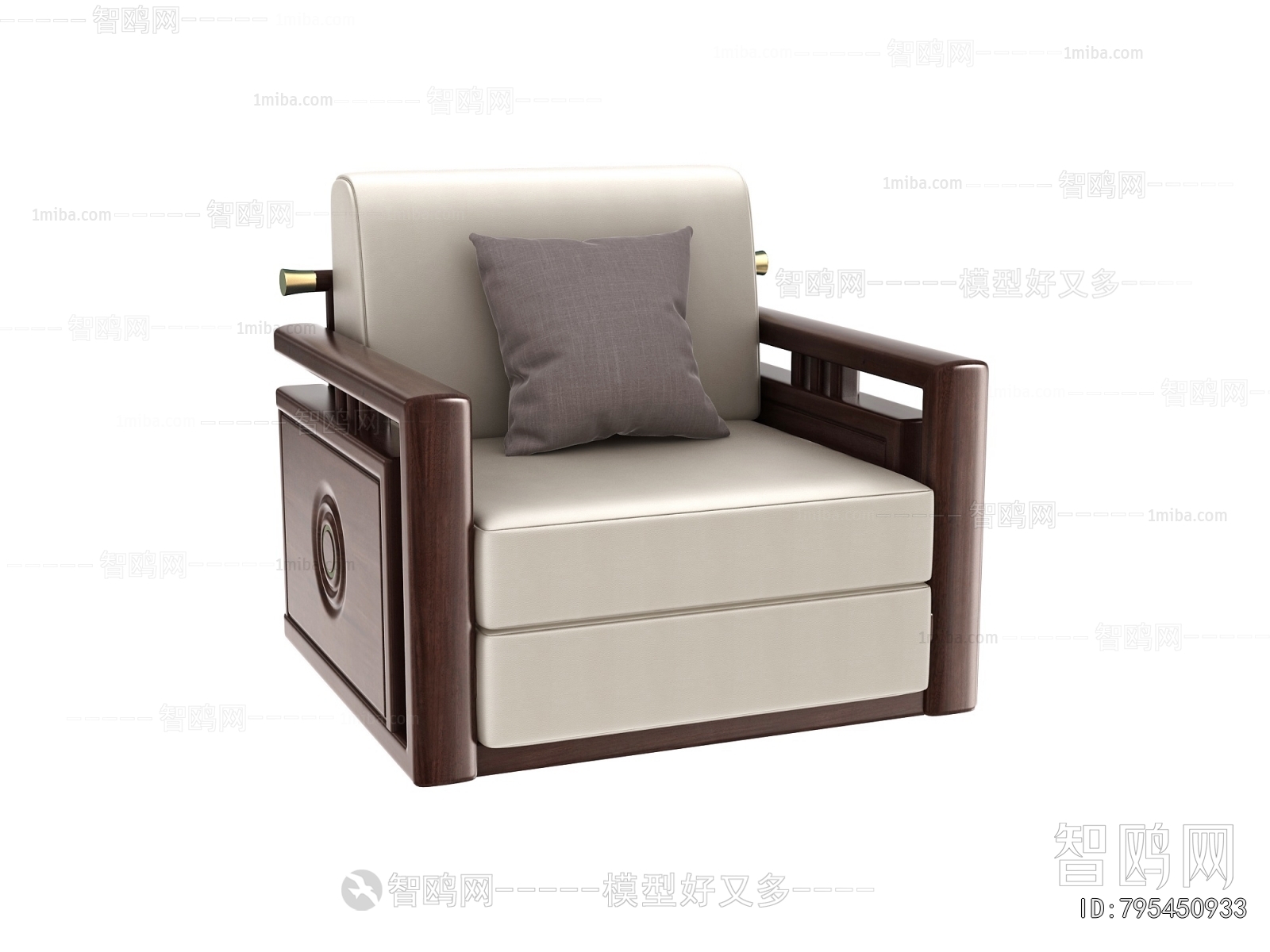 New Chinese Style Single Sofa