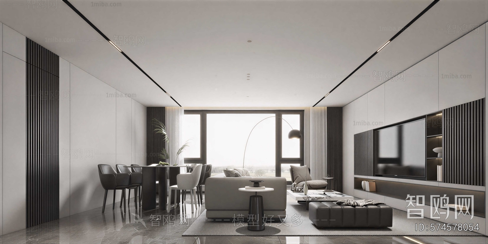 New Chinese Style A Living Room