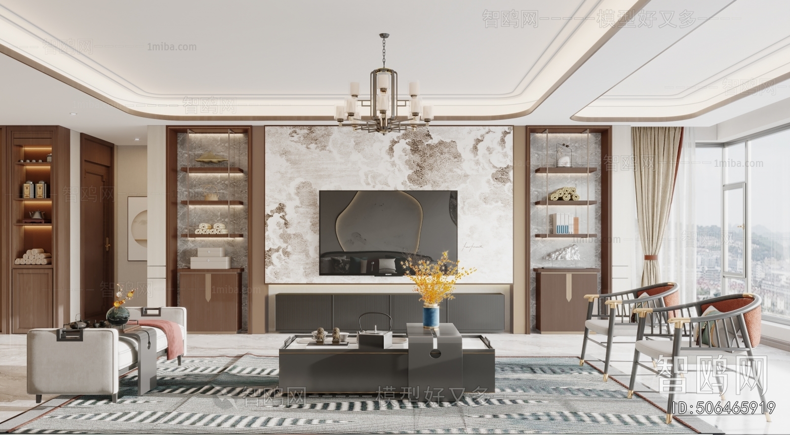 New Chinese Style A Living Room