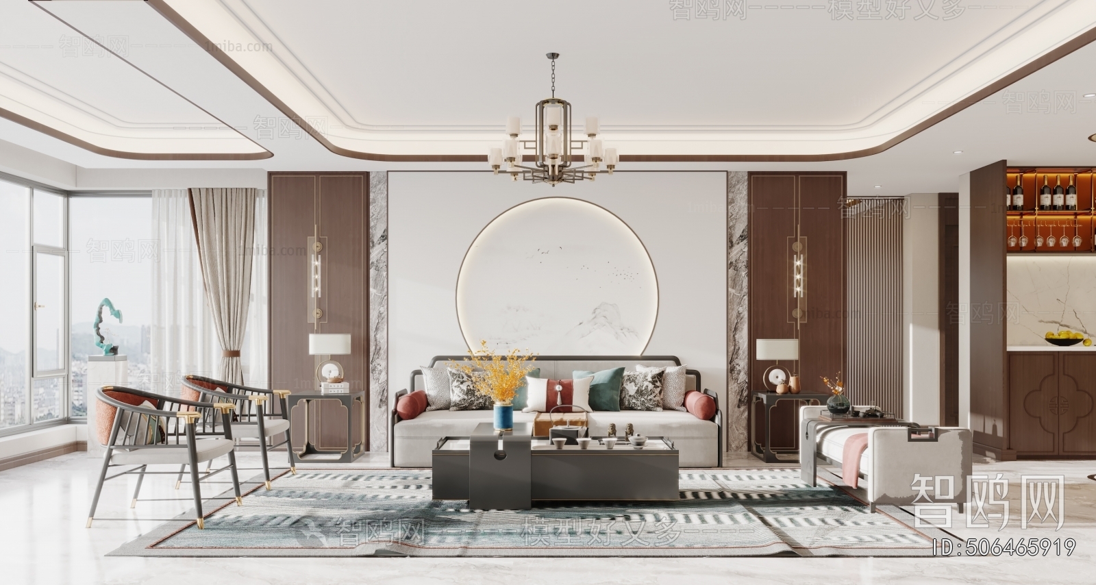 New Chinese Style A Living Room
