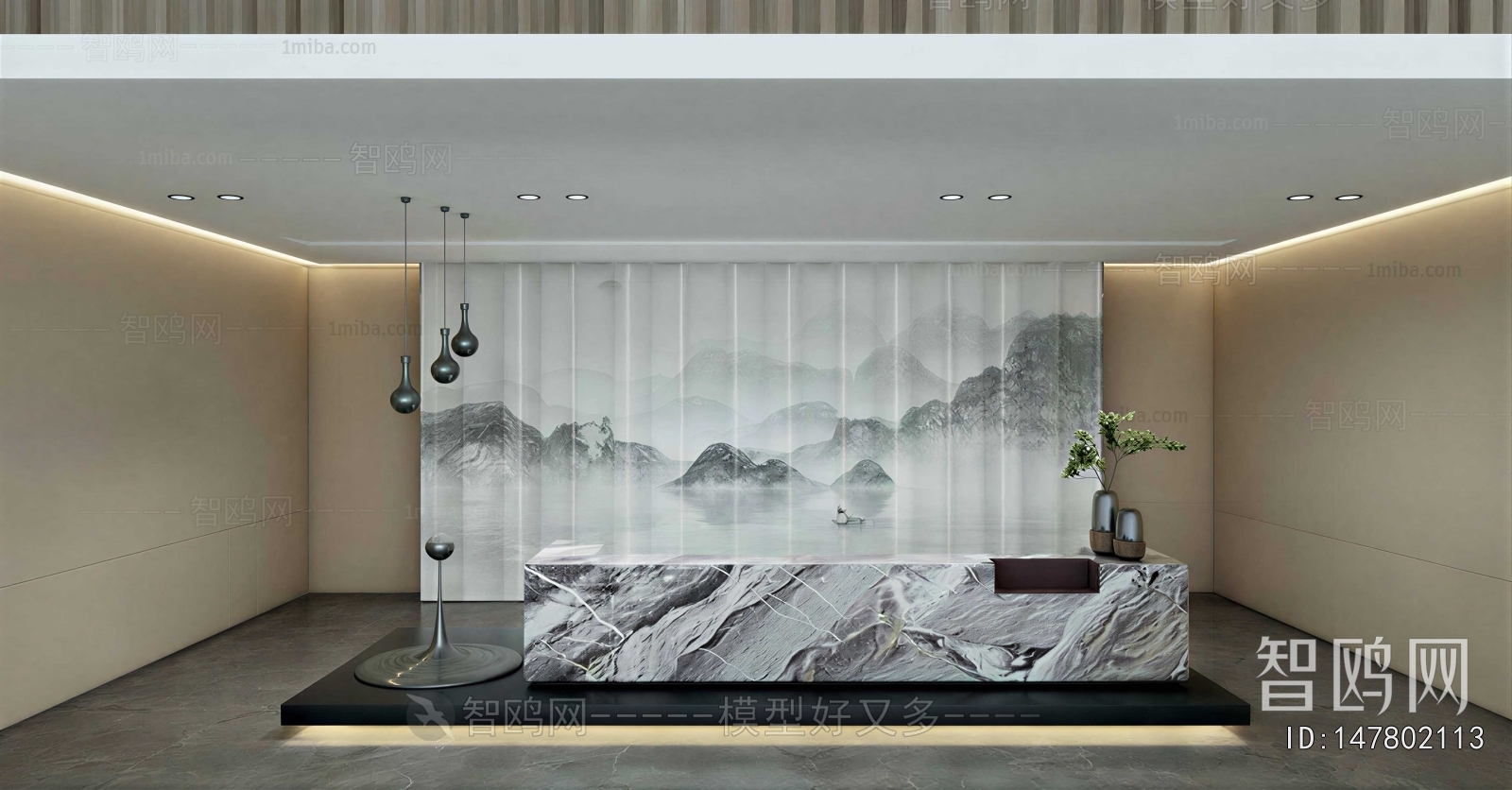 New Chinese Style Office Reception Desk