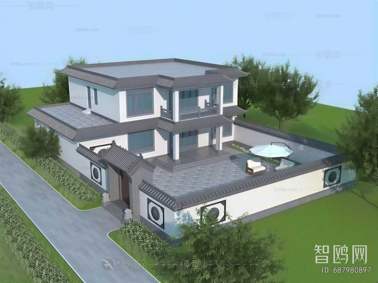 Chinese Style Villa Appearance