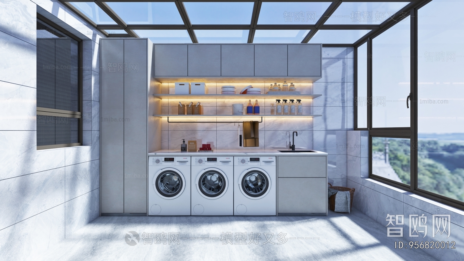 Modern Balcony Laundry Room