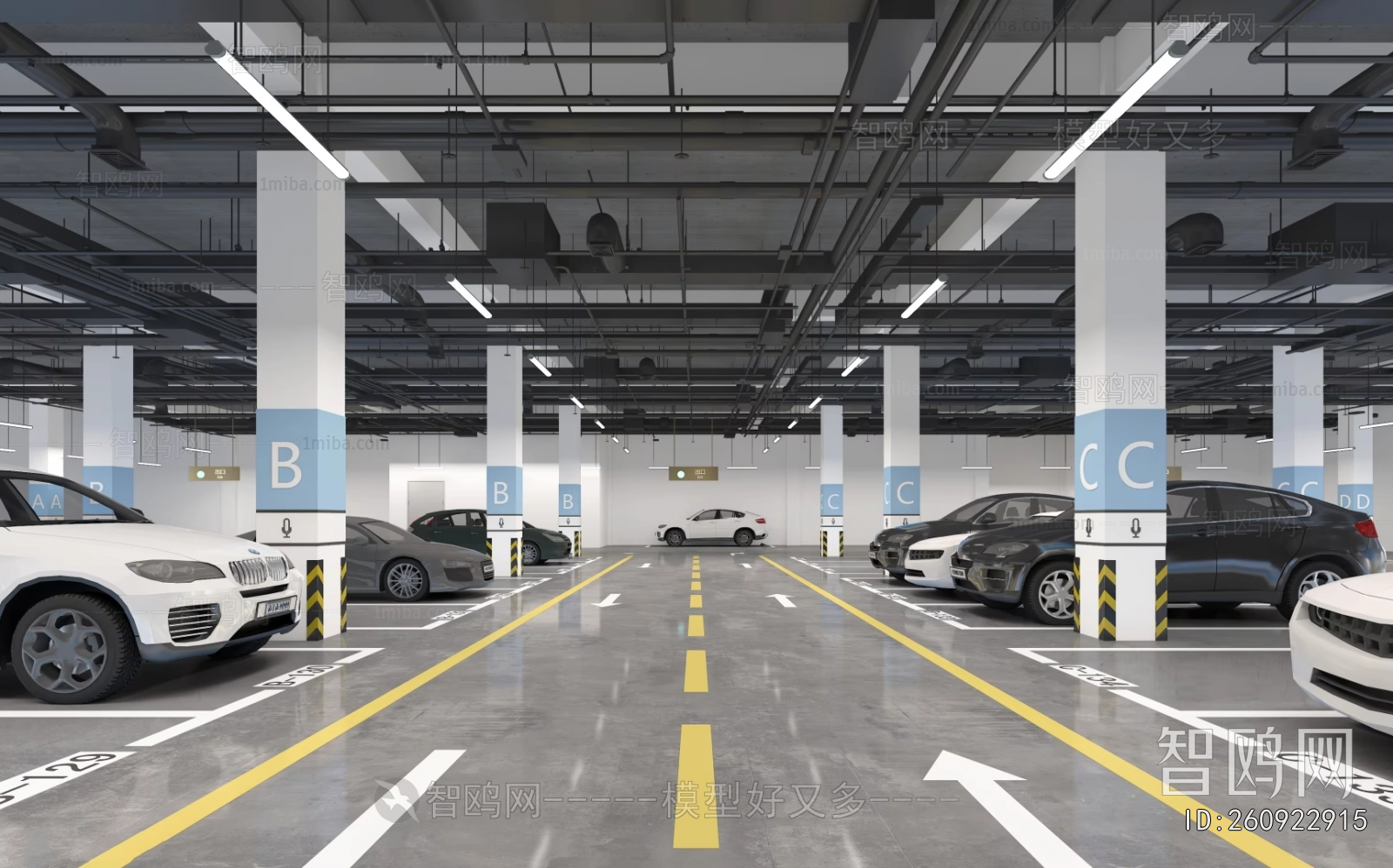 Modern Underground Parking Lot