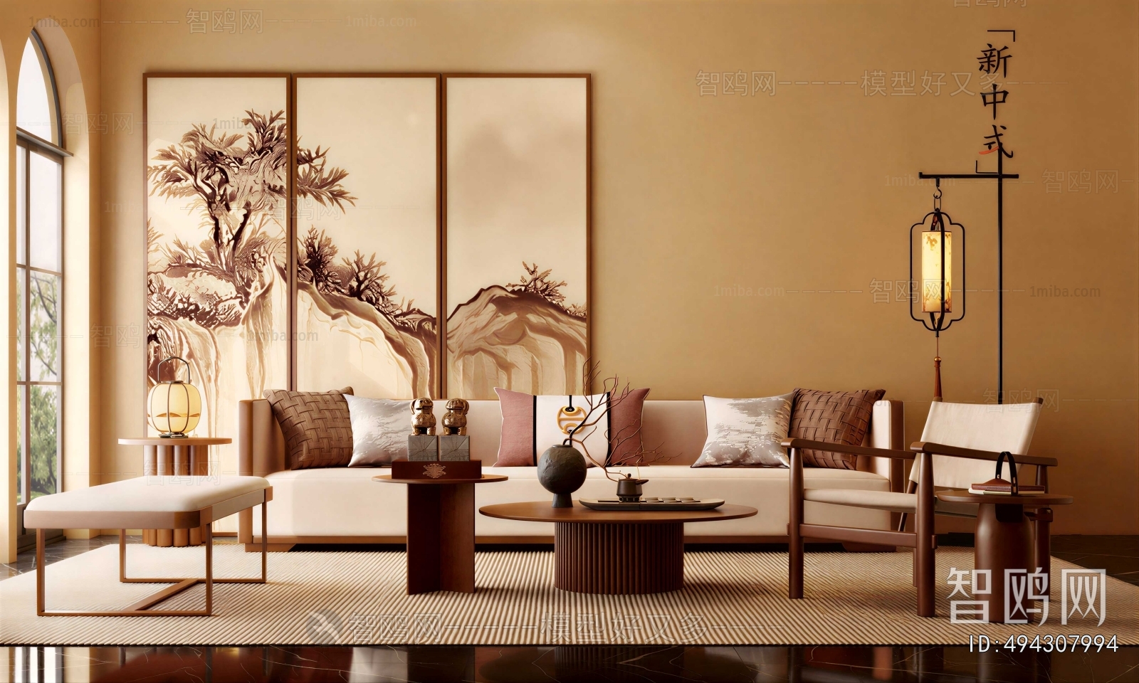 New Chinese Style A Living Room