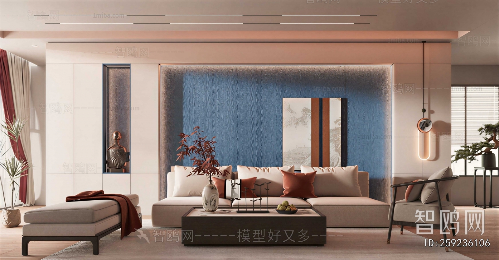 New Chinese Style A Living Room