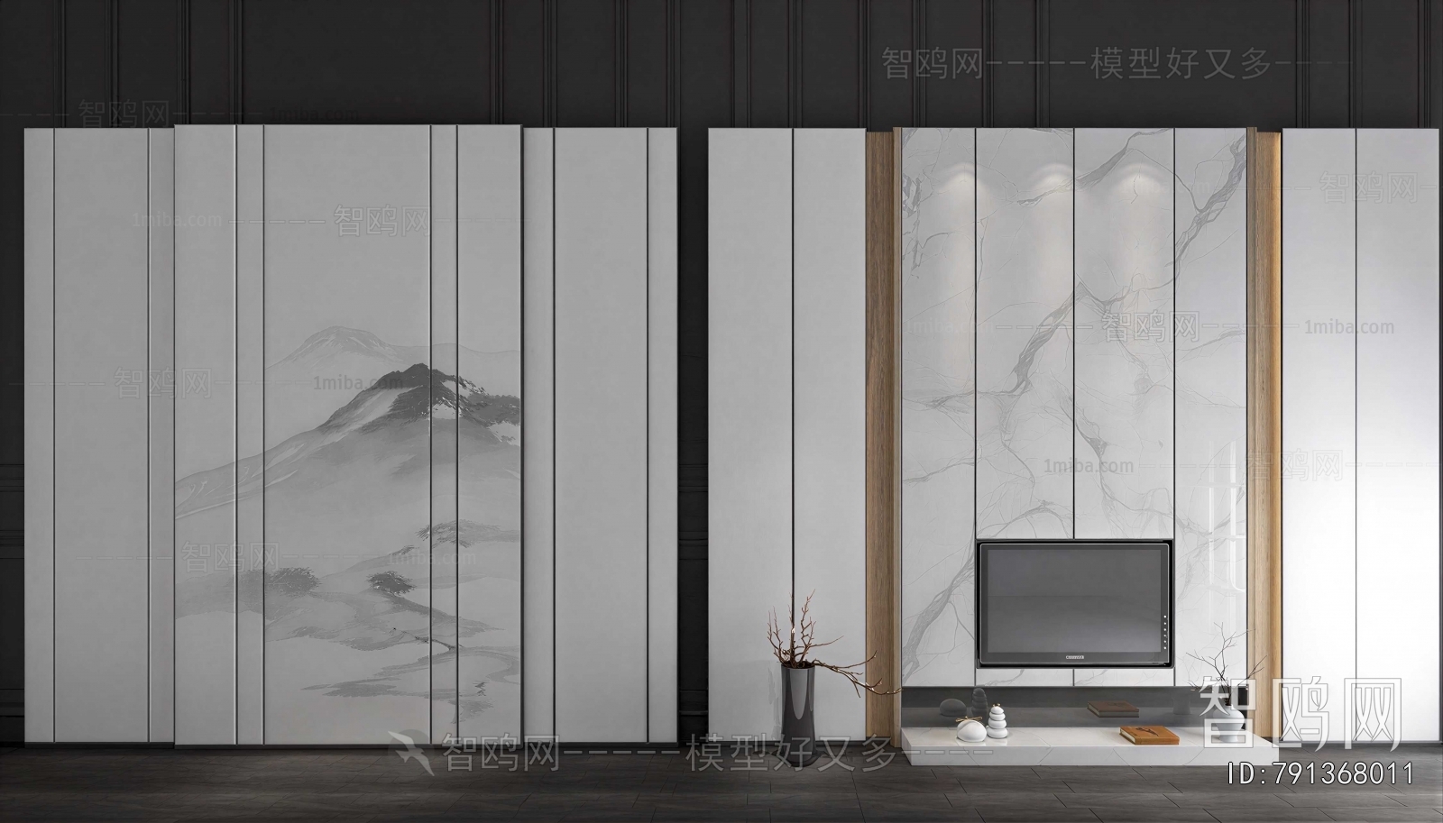 New Chinese Style TV Wall