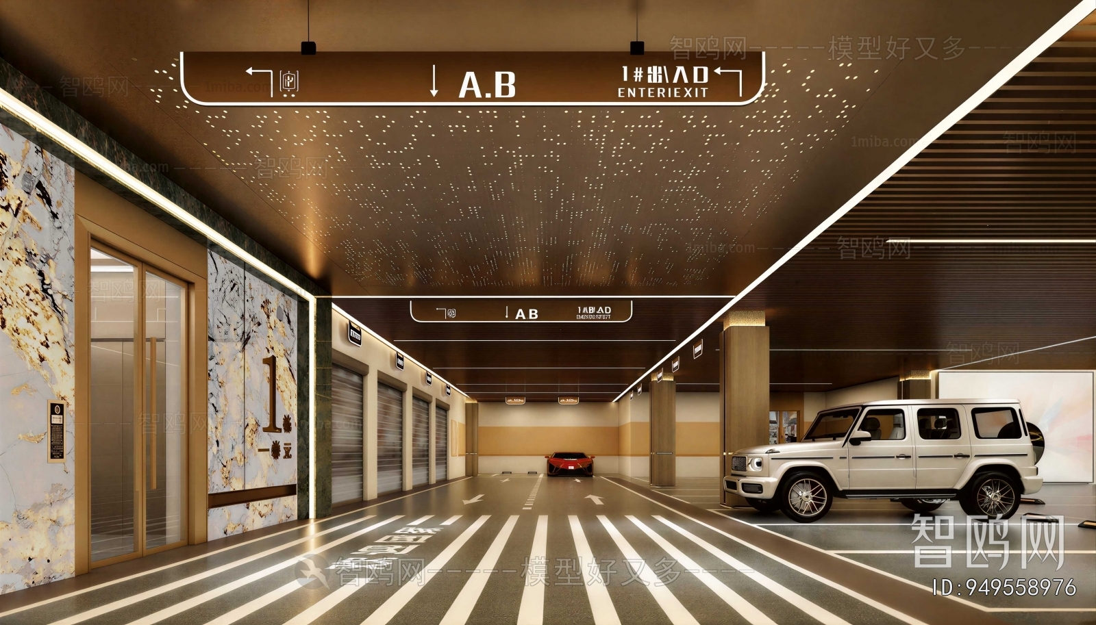 Modern Underground Parking Lot