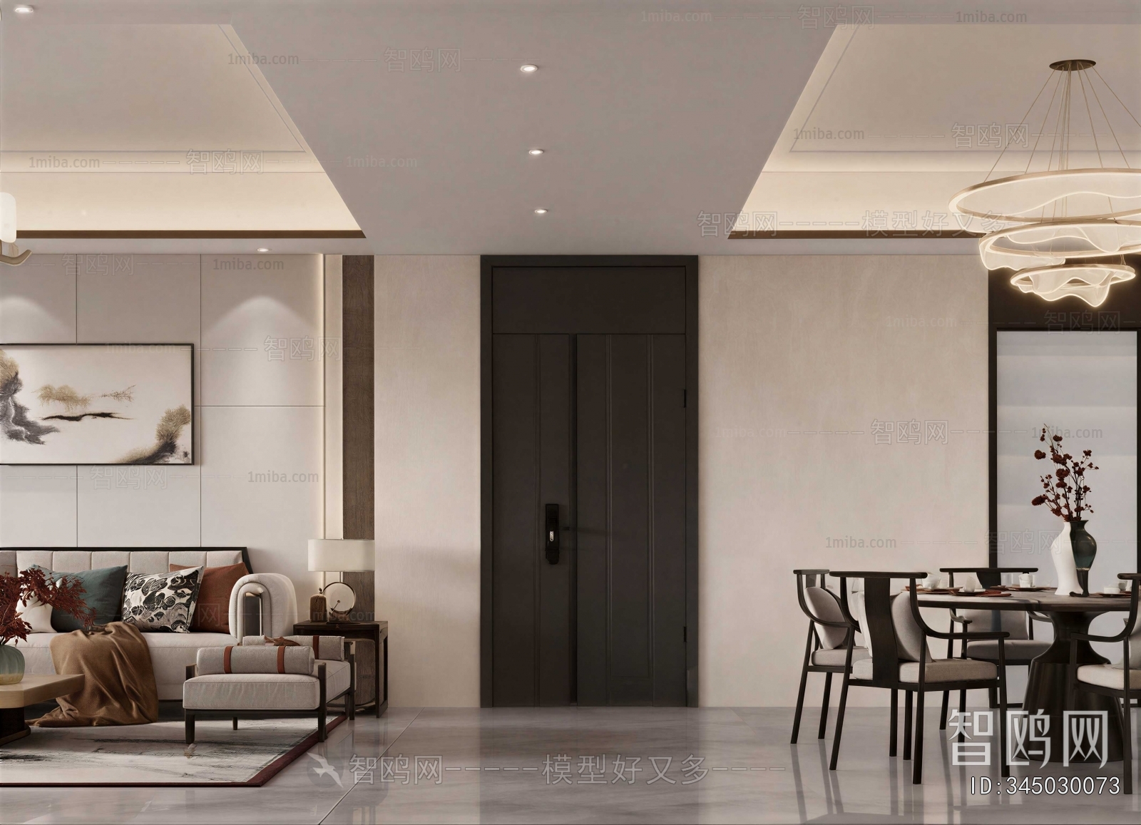 New Chinese Style A Living Room