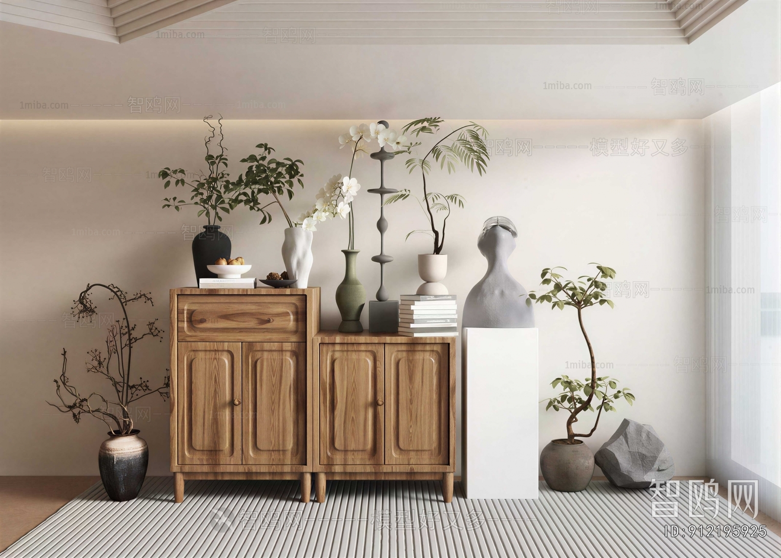 Wabi-sabi Style Side Cabinet
