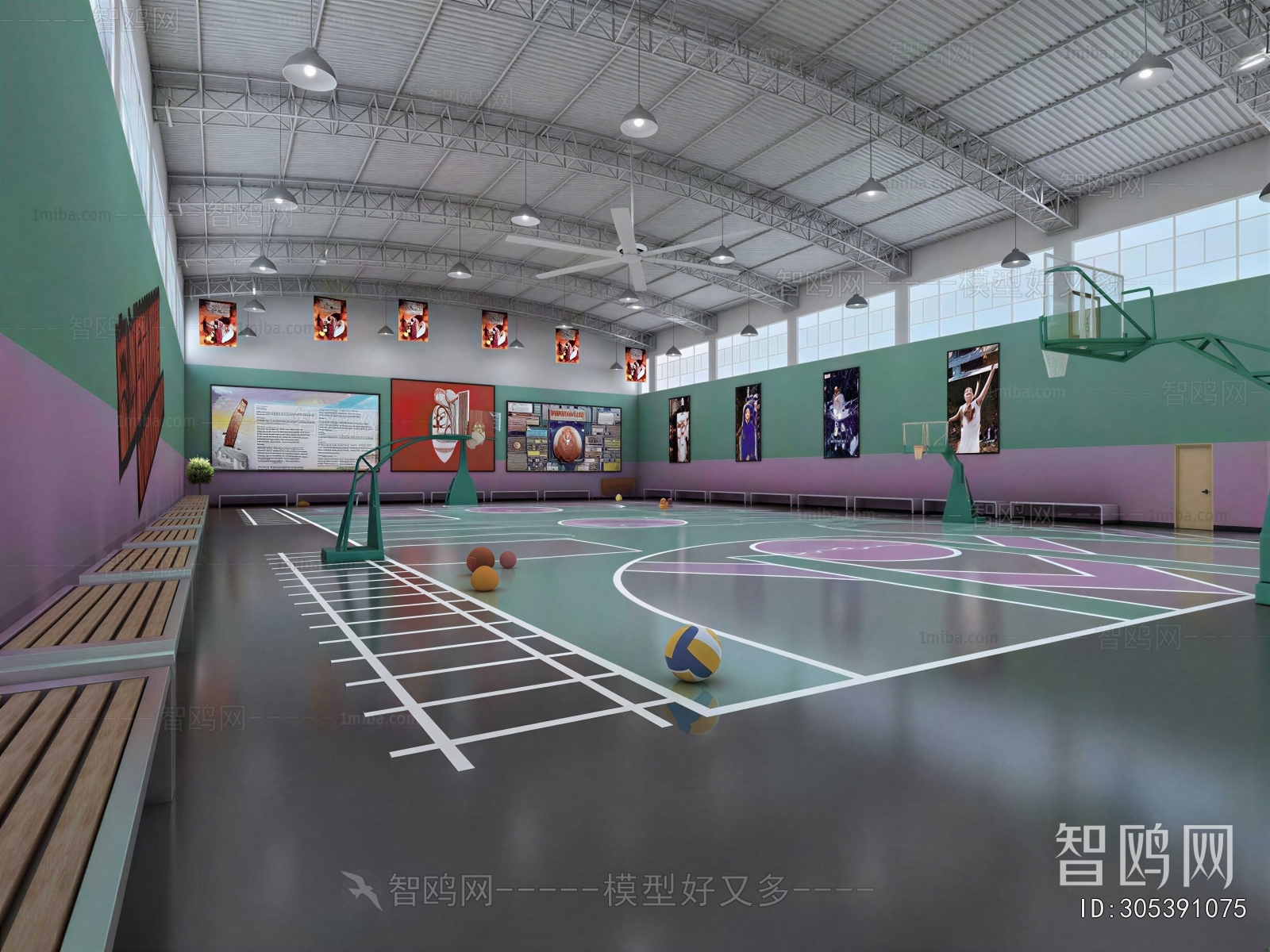 Modern Indoor Badminton Court