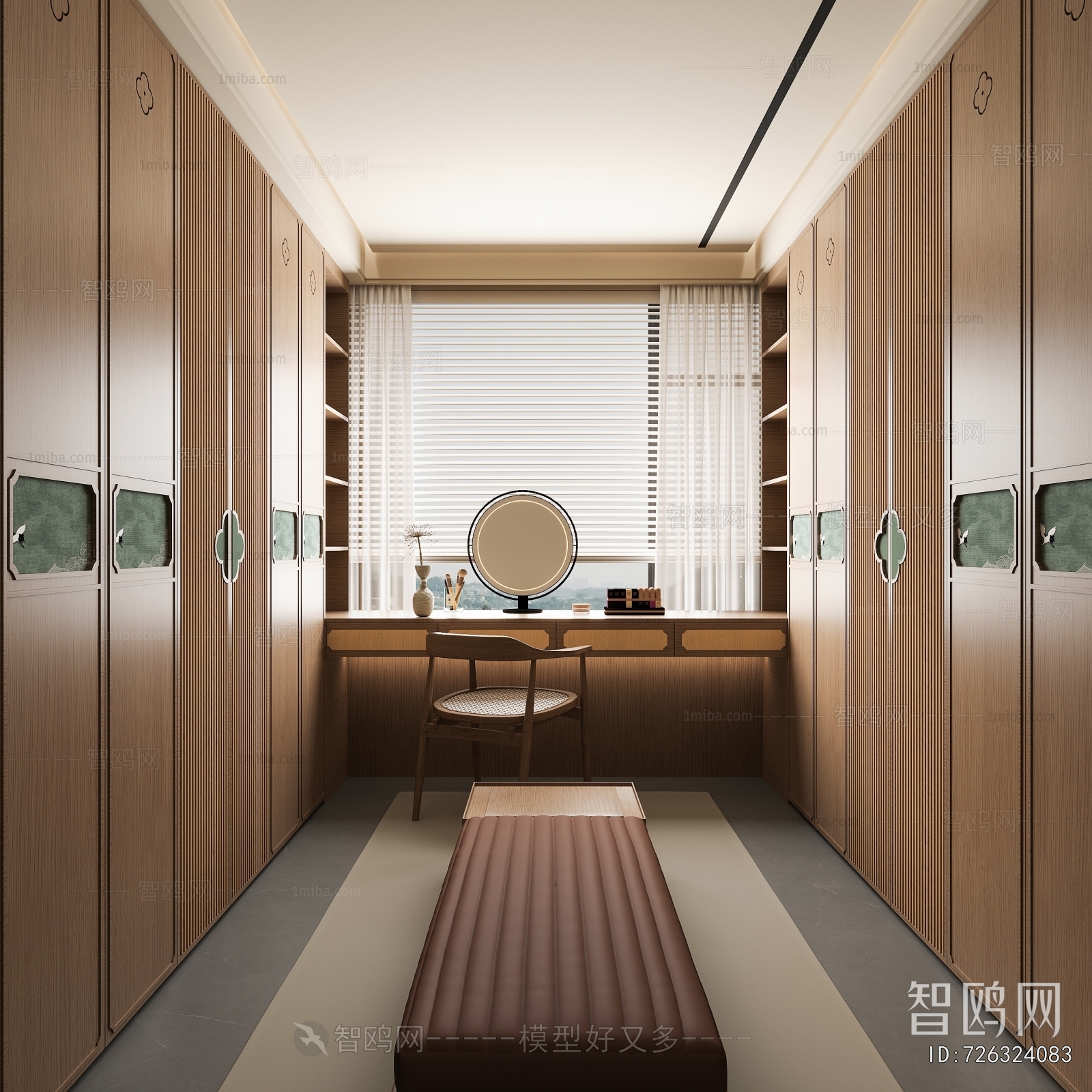 New Chinese Style Clothes Storage Area