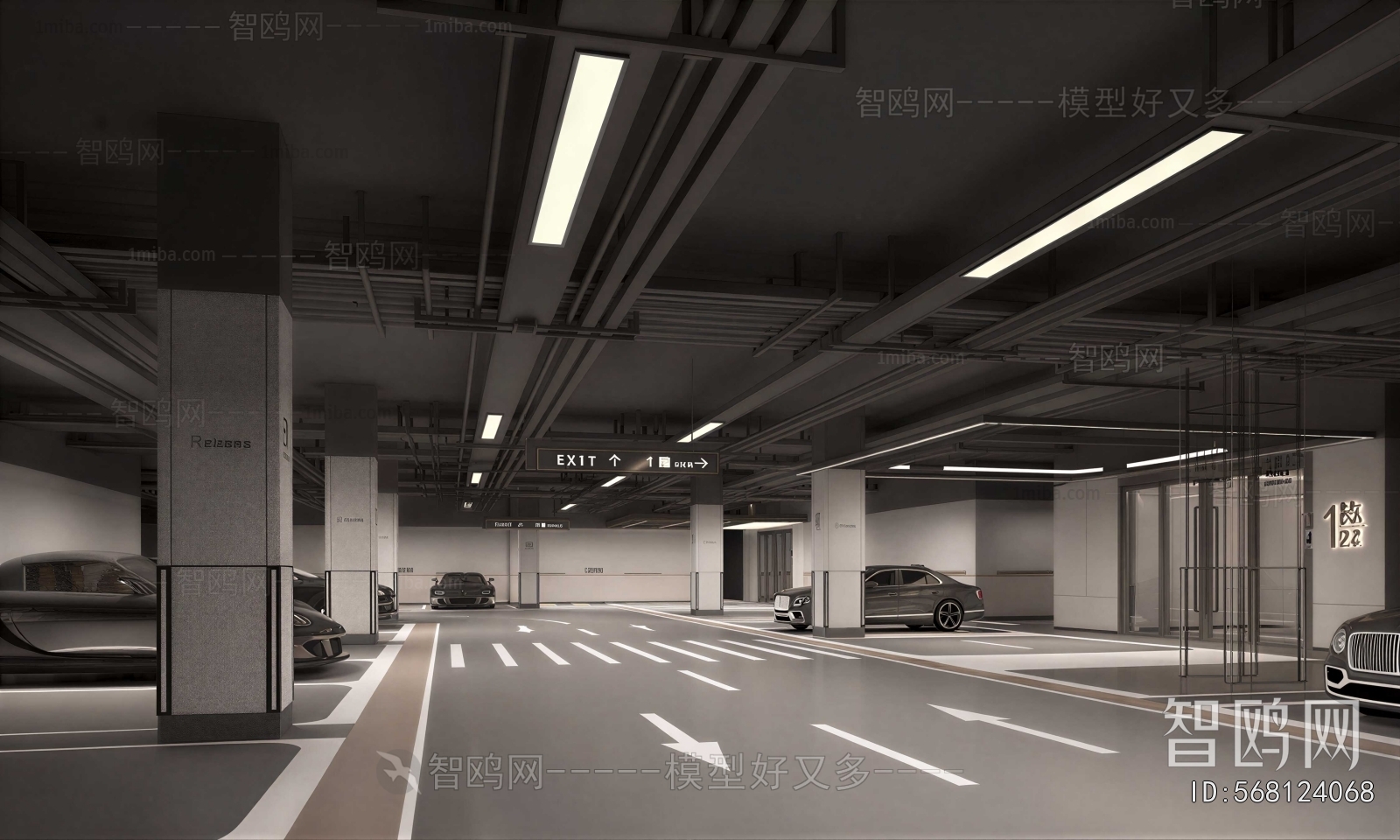 Modern Underground Parking Lot