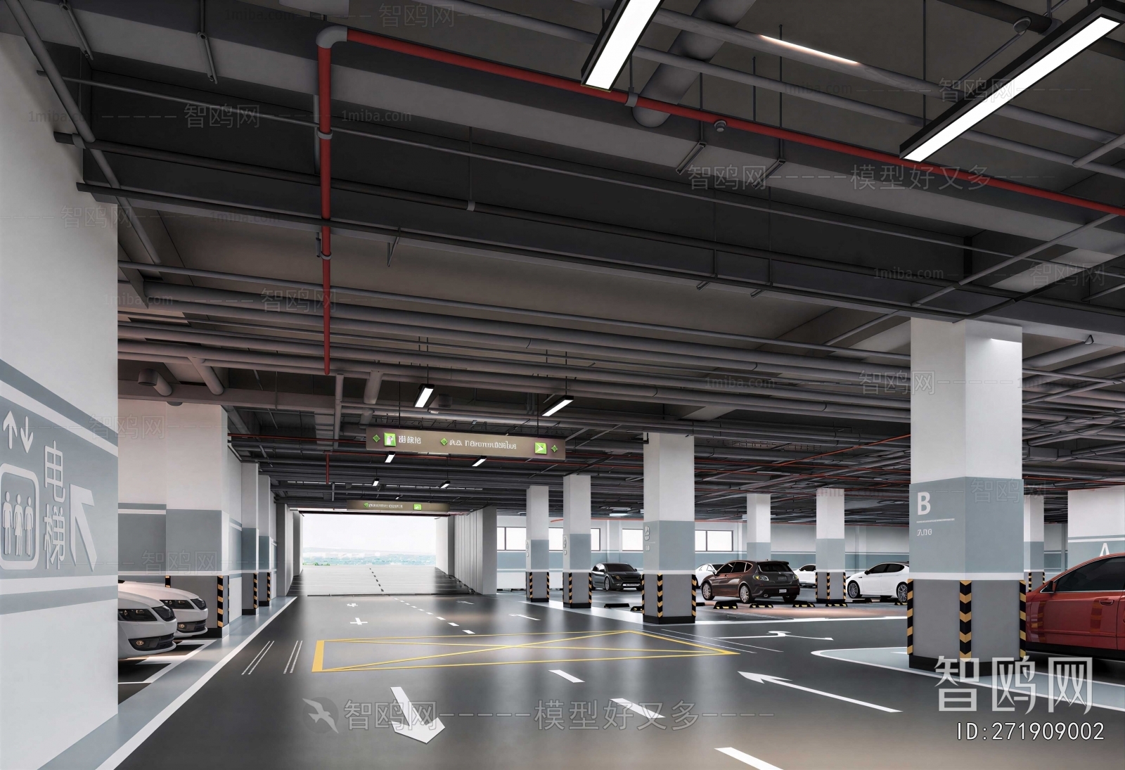 Modern Underground Parking Lot