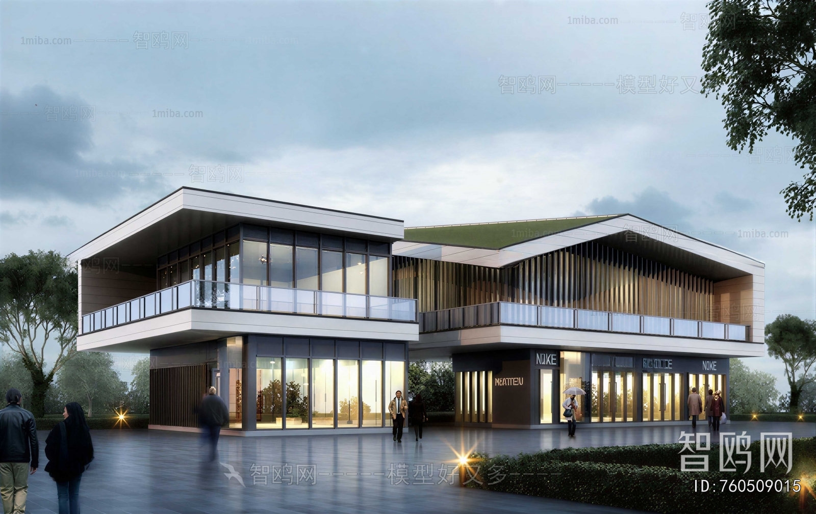 New Chinese Style Appearance Of Commercial Building