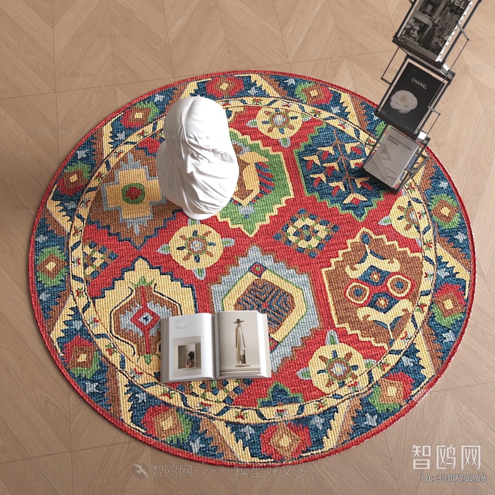 Retro Style Circular Carpet