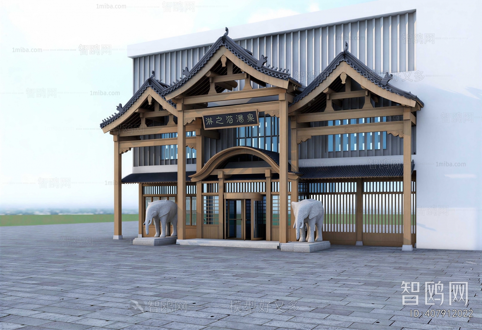 New Chinese Style Appearance Of Commercial Building