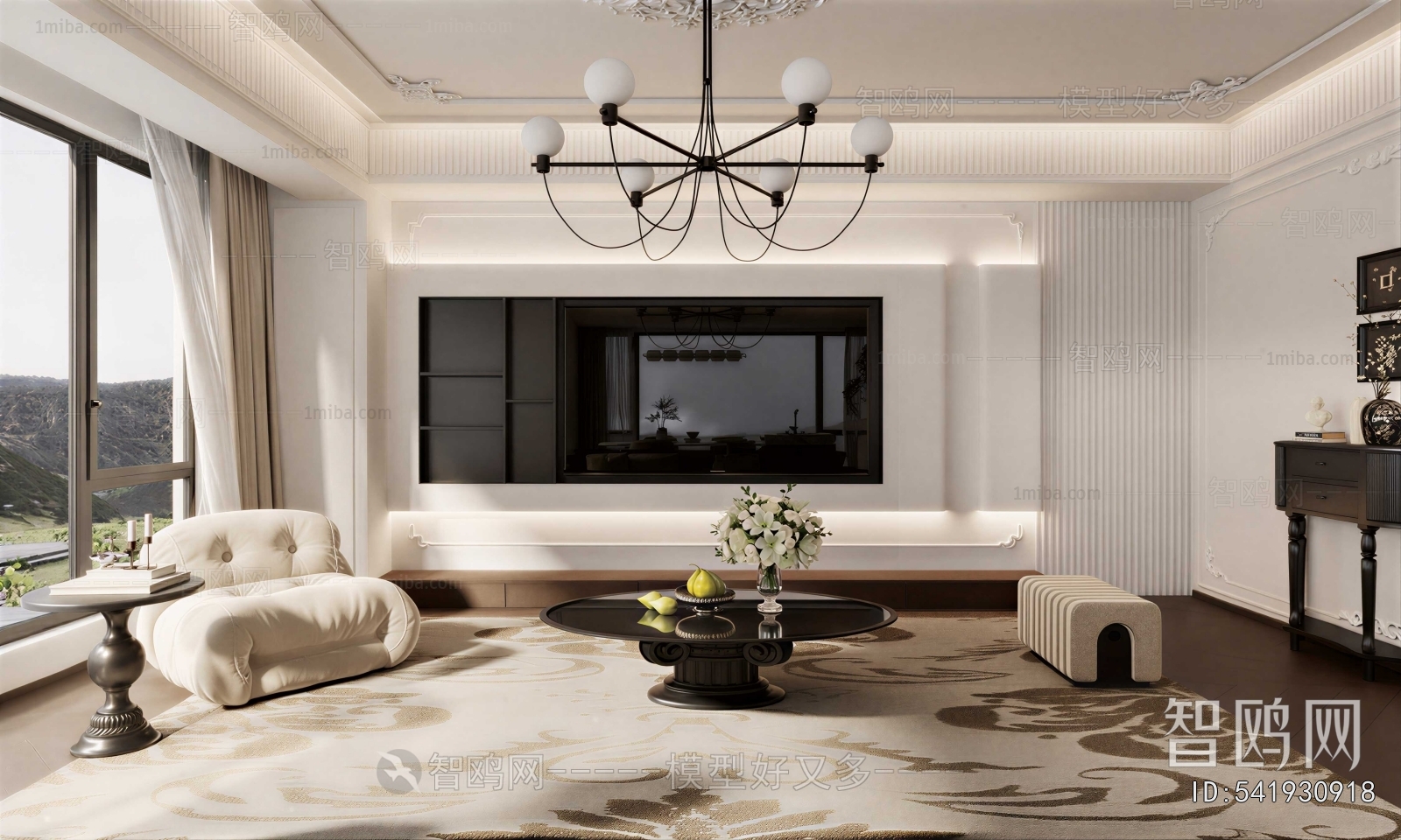 New Chinese Style A Living Room