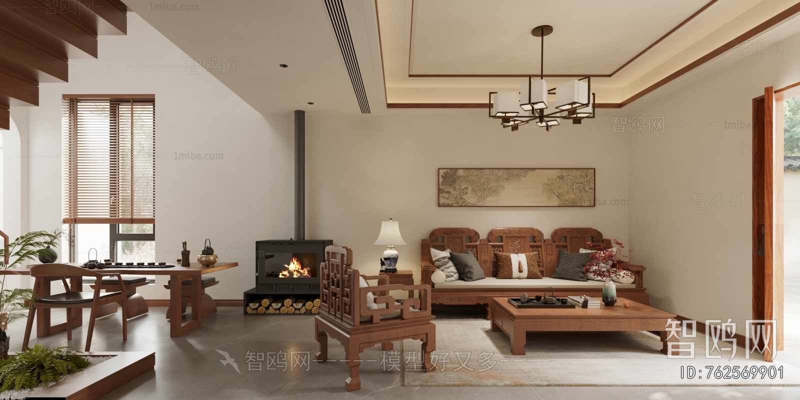 New Chinese Style A Living Room