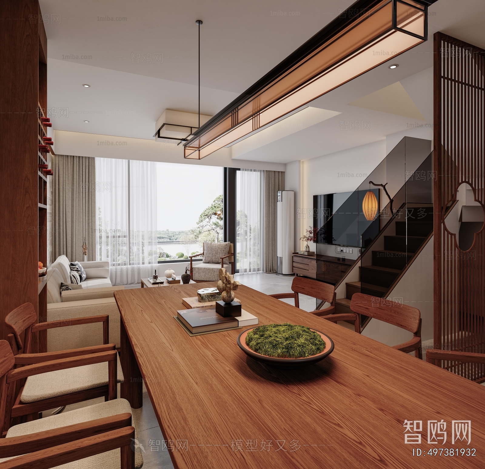 New Chinese Style A Living Room