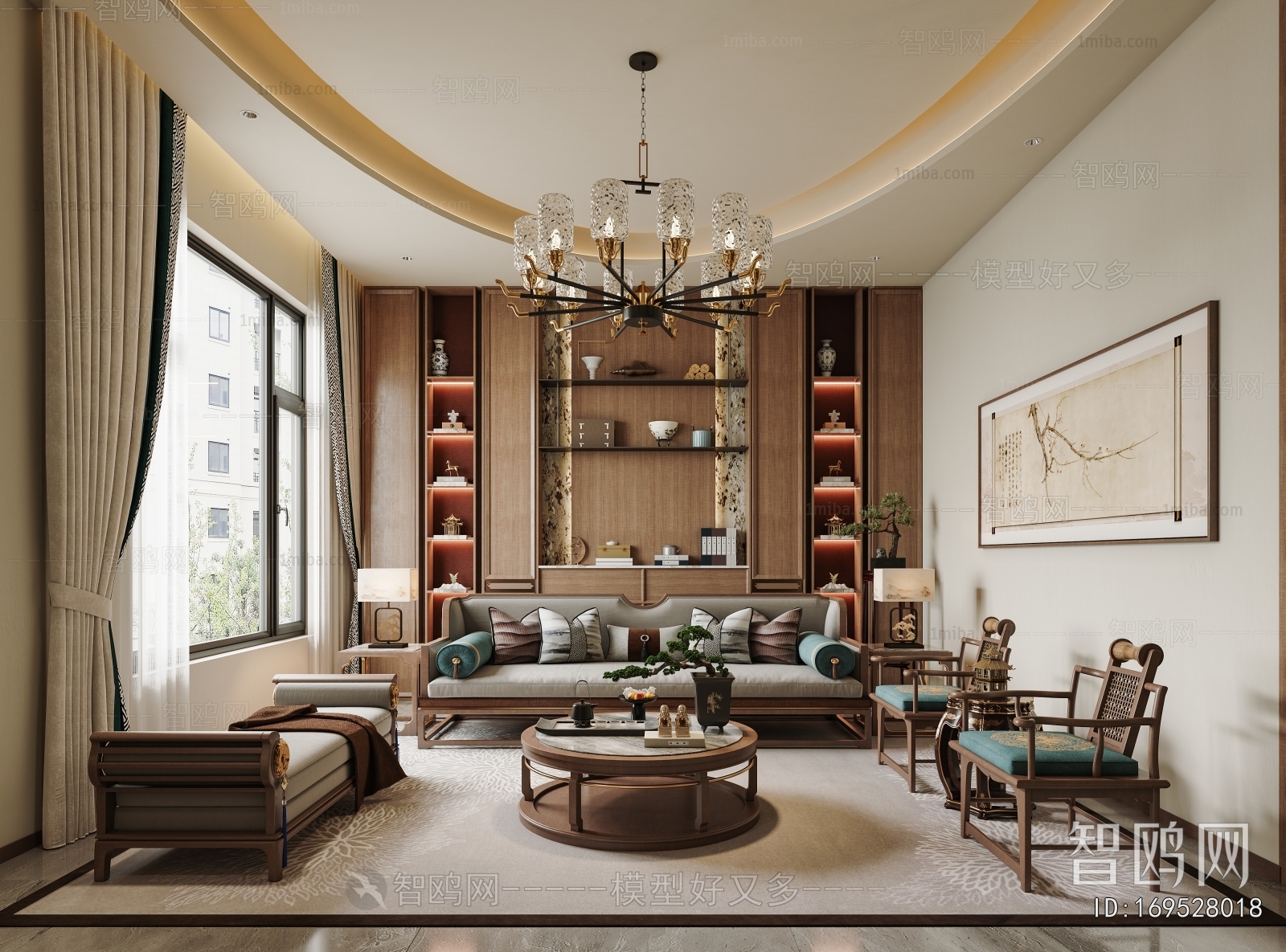 New Chinese Style A Living Room