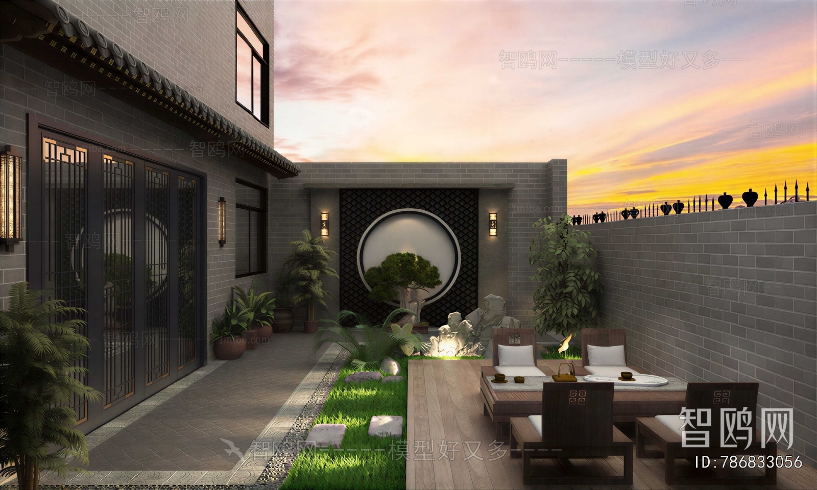 New Chinese Style Courtyard/landscape