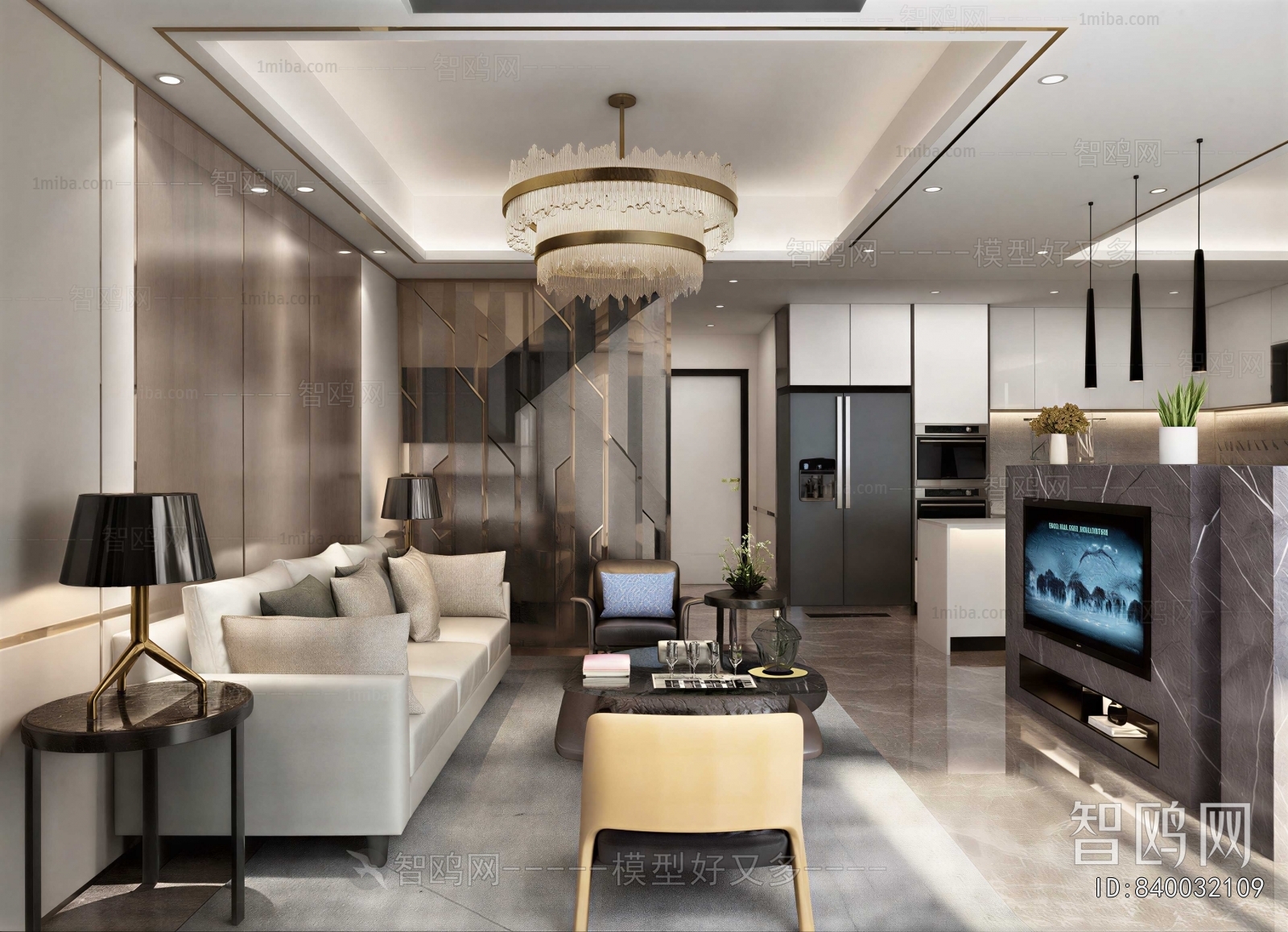 New Chinese Style A Living Room