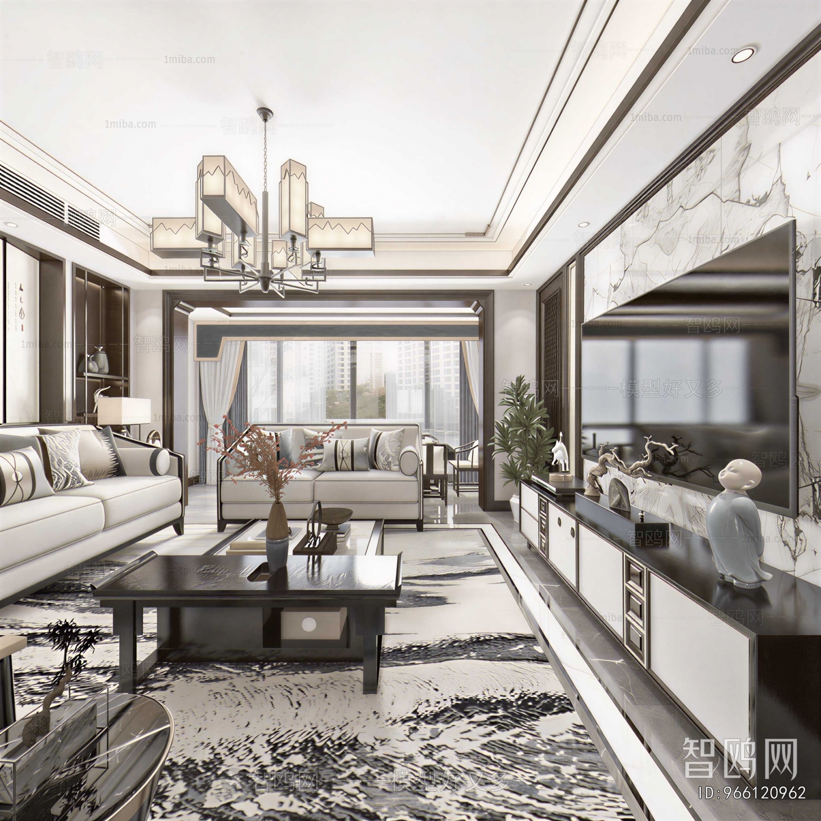 New Chinese Style A Living Room