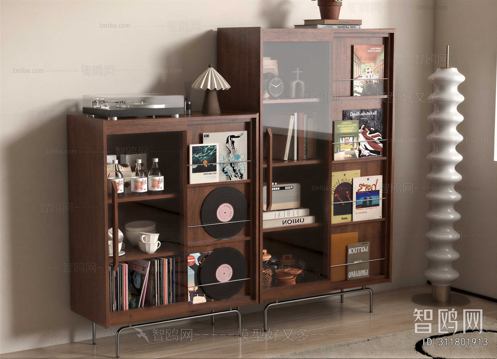 Modern Wabi-sabi Style Decorative Cabinet