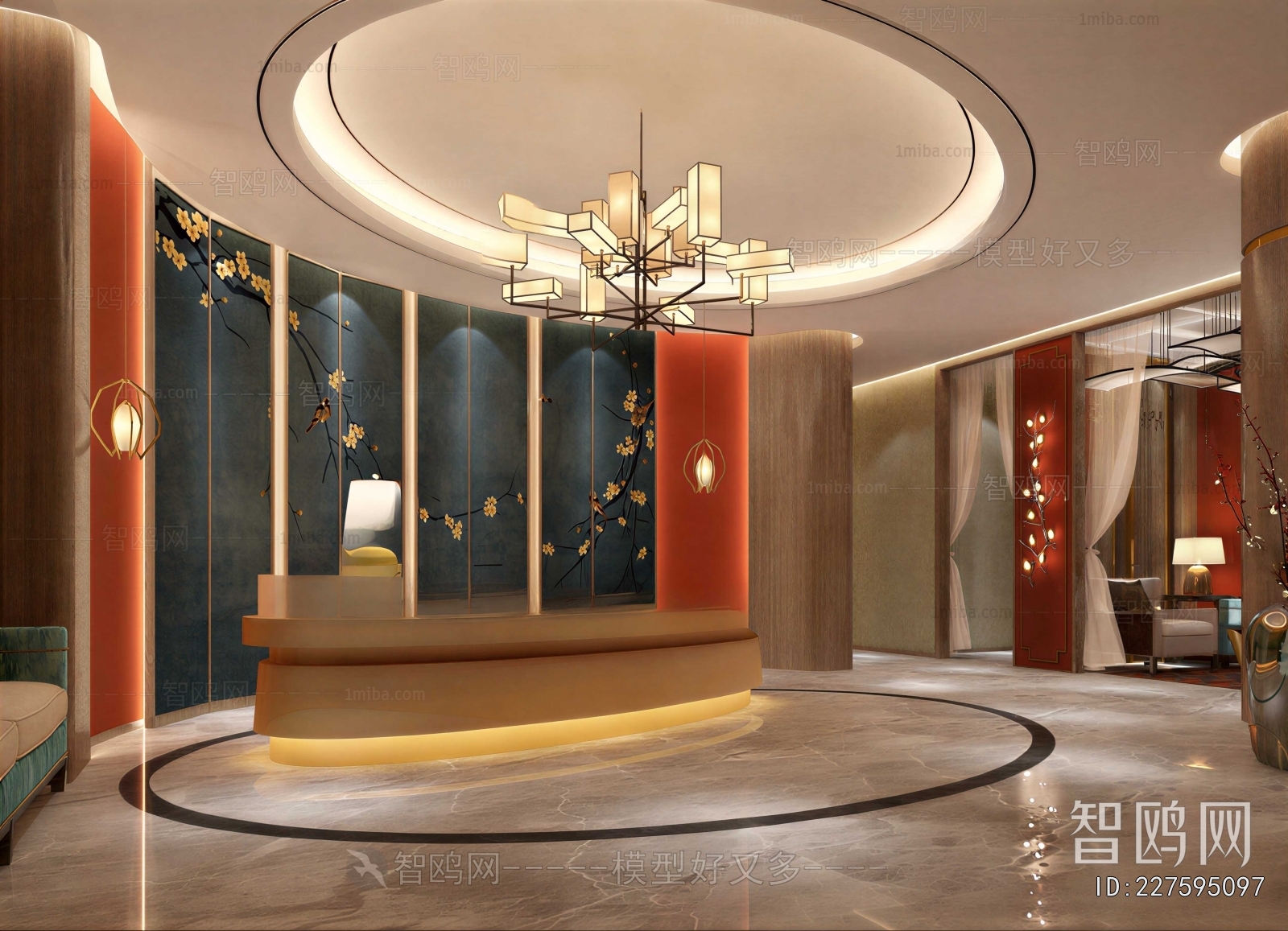 New Chinese Style Office Reception Desk