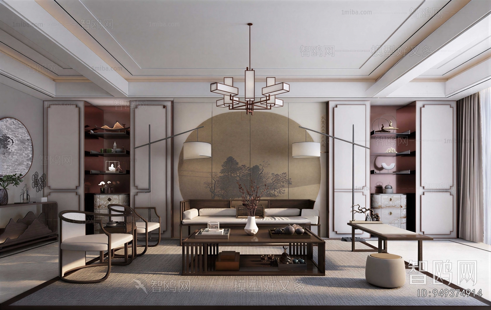 New Chinese Style A Living Room