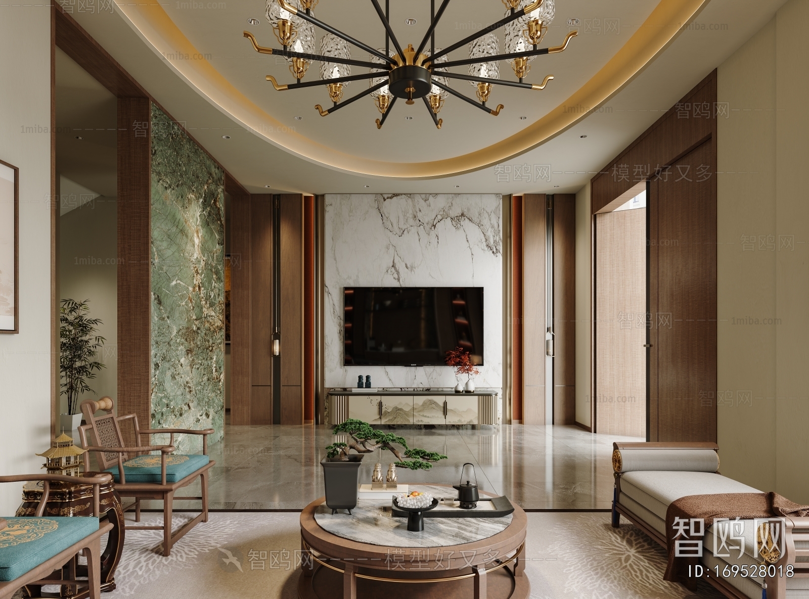 New Chinese Style A Living Room