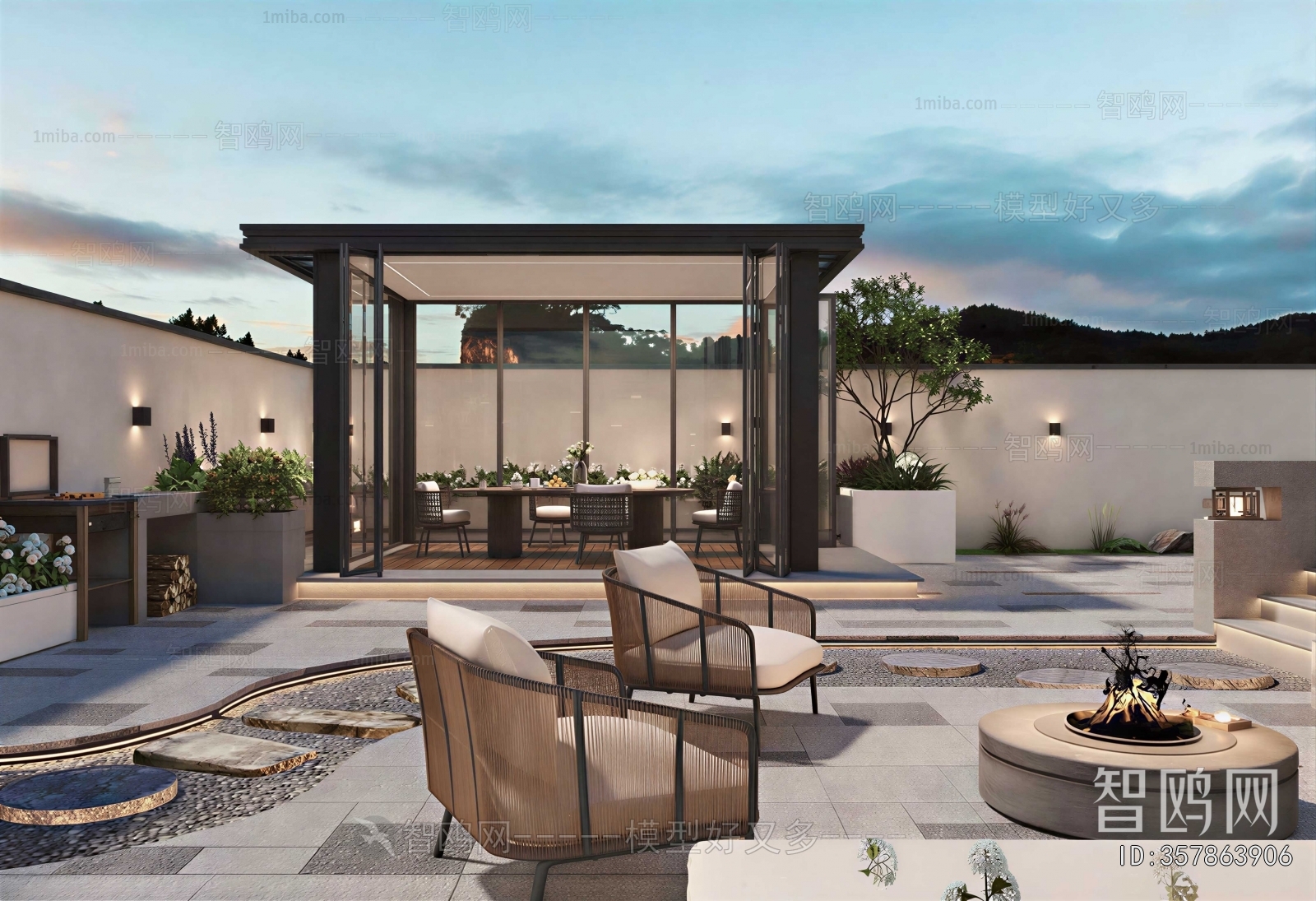 Modern Courtyard/landscape