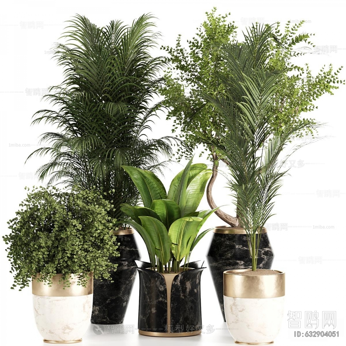 Modern Ground Green Plant Potted Plants