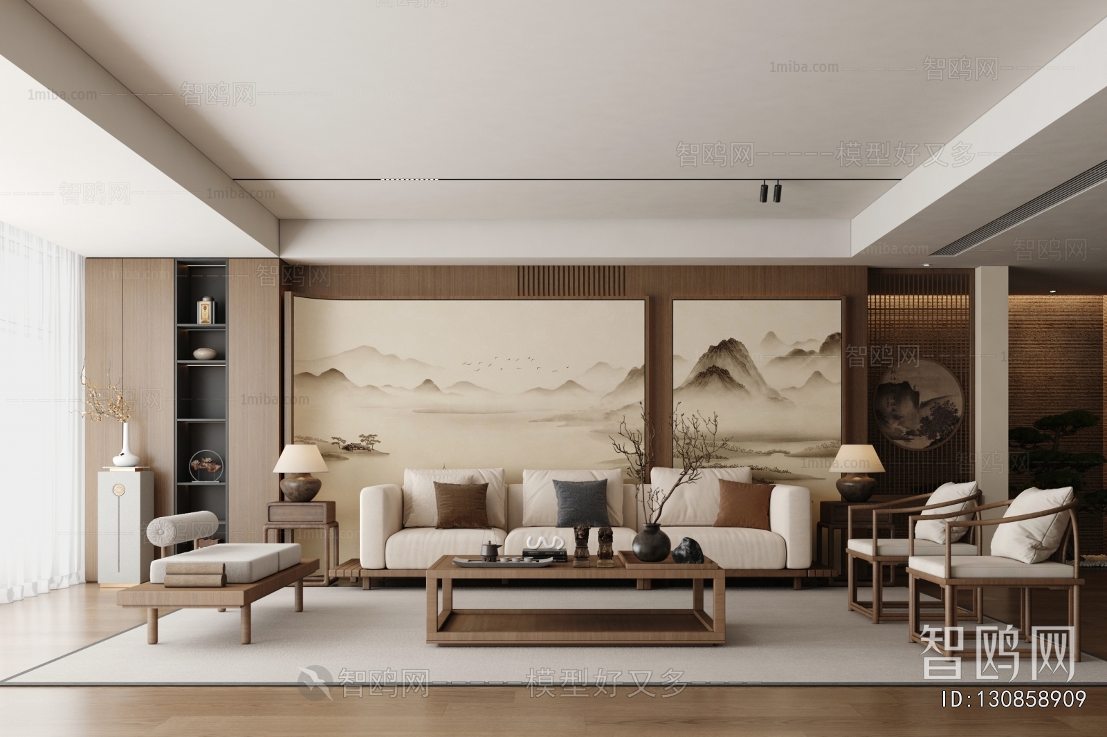 New Chinese Style A Living Room