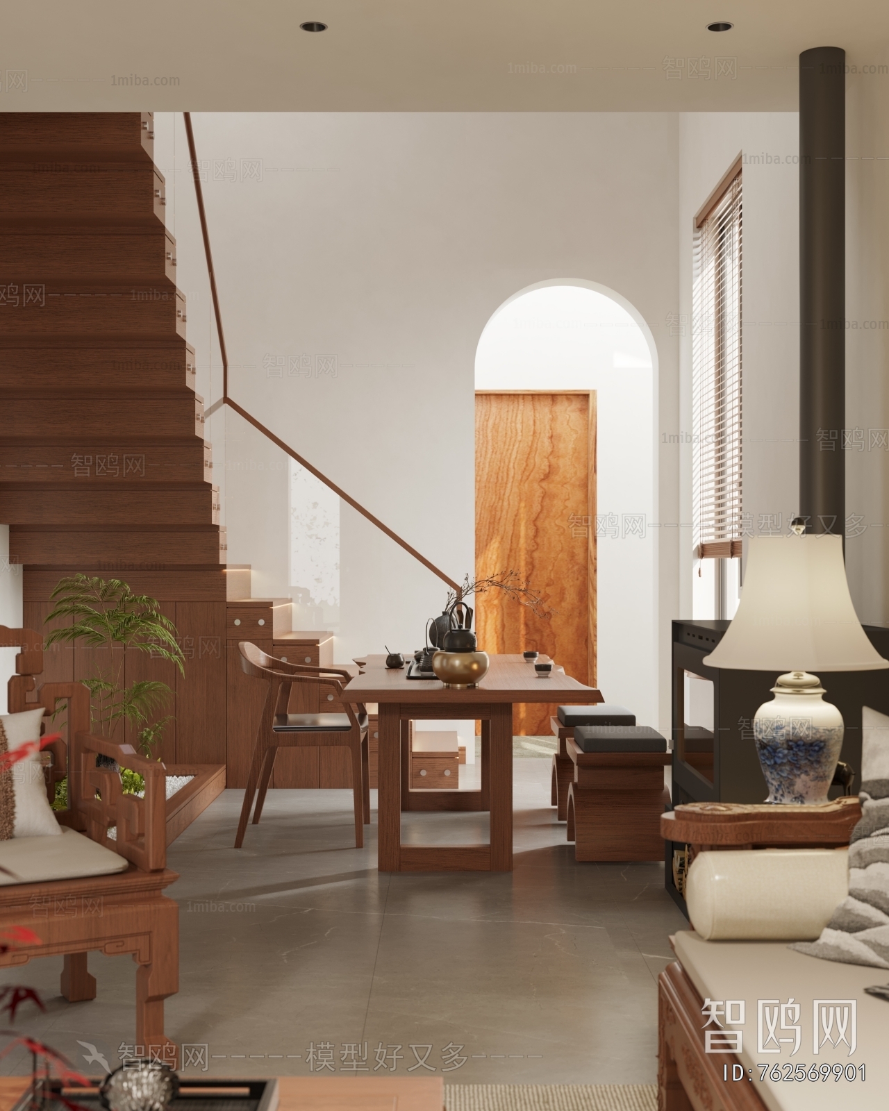 New Chinese Style A Living Room