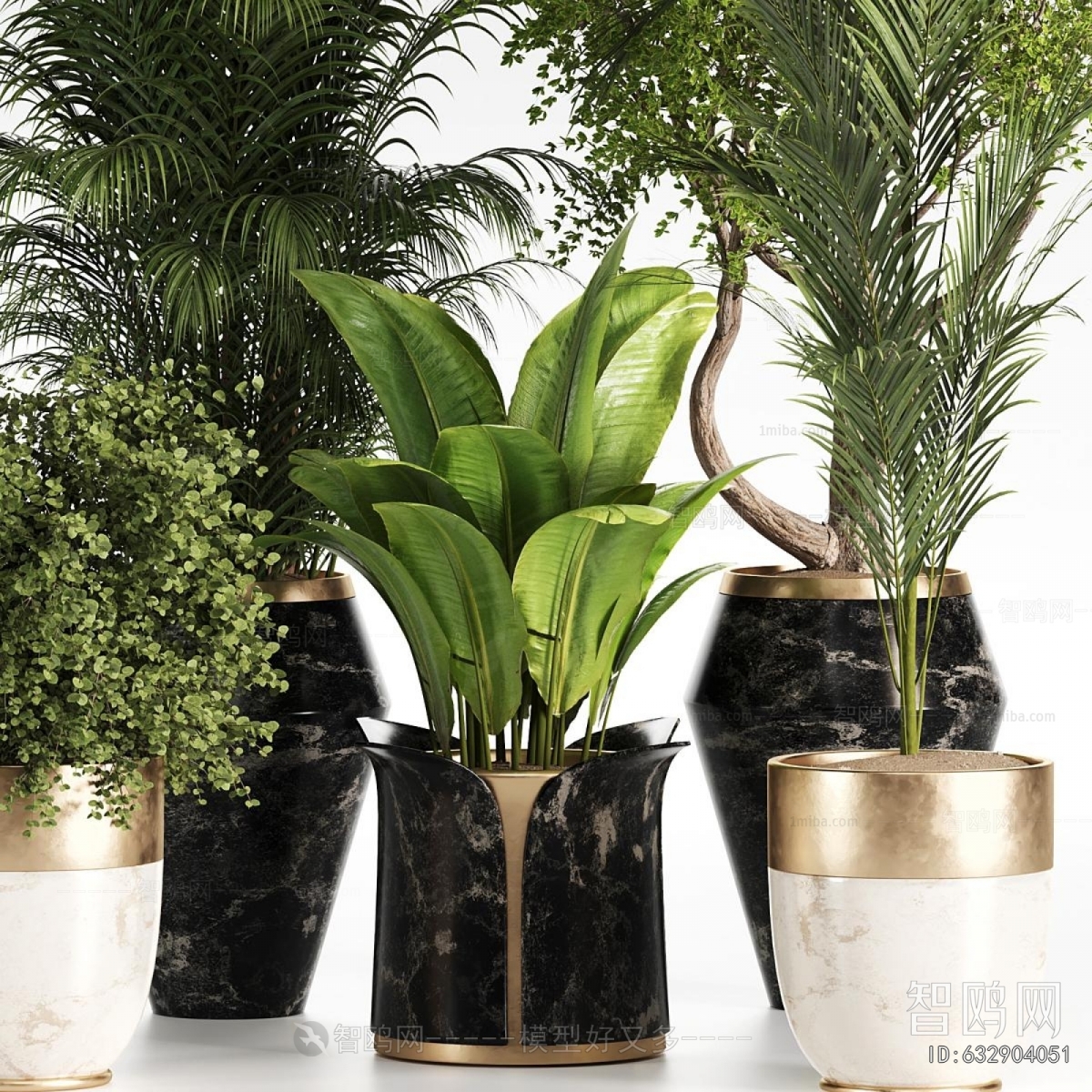 Modern Ground Green Plant Potted Plants