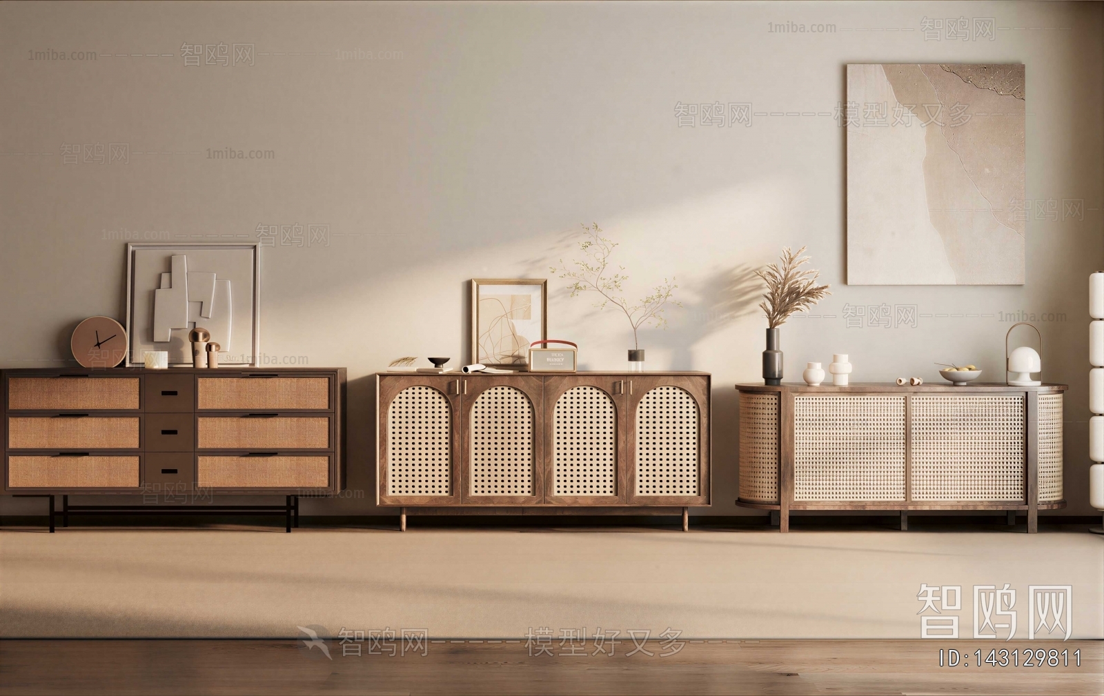 Wabi-sabi Style Side Cabinet