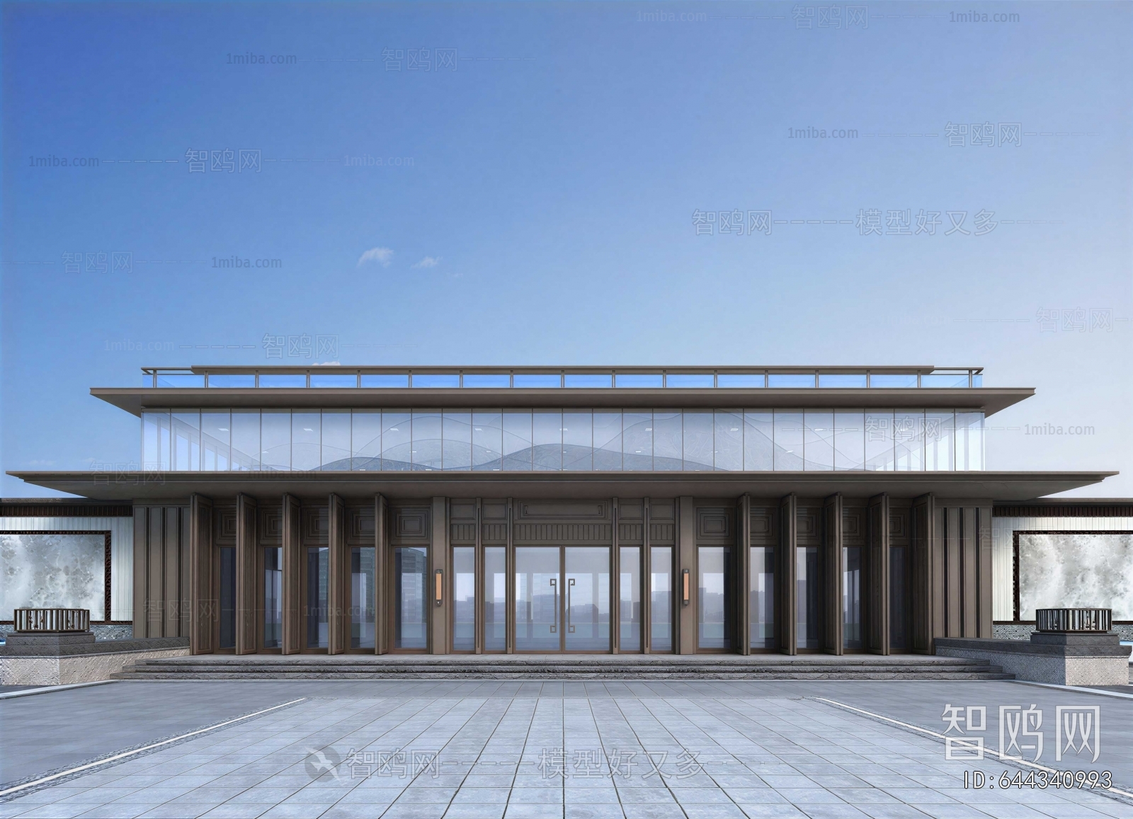 New Chinese Style Appearance Of Commercial Building